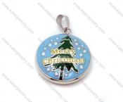 Stainless Steel Merry Christmas Christmas Tree Pendant - KJP090001