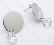 Stainless Steel Cutting Earrings with Zircon