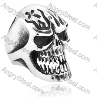 Stainless Steel Vampire Skull Ring - KJR350129