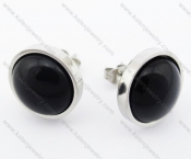 Stainless Steel Inlay Artificial Gemstone Ear Stud / Ear Nail - KJE050916
