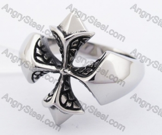 Stainless Steel Cross Ring KJR370110