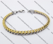 215×4 mm Stainless Steel Half Gold Plating Bracelet KJB100089