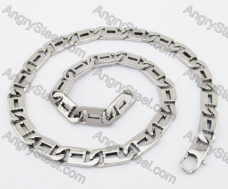 10.5mm Wide Stainless Steel Skull Necklace KJN170034