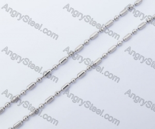 (price for 100 meters chain with 200pcs clasps) 2.4mm wide steel Round ball chain KJN150289
