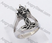 Skull Thor Hammer Ring KJR330153