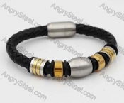 Stainless Steel Leather Bracelet KJB030172