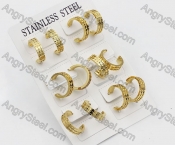 Price for 12 pairs Steel Earrings KJE101-0040